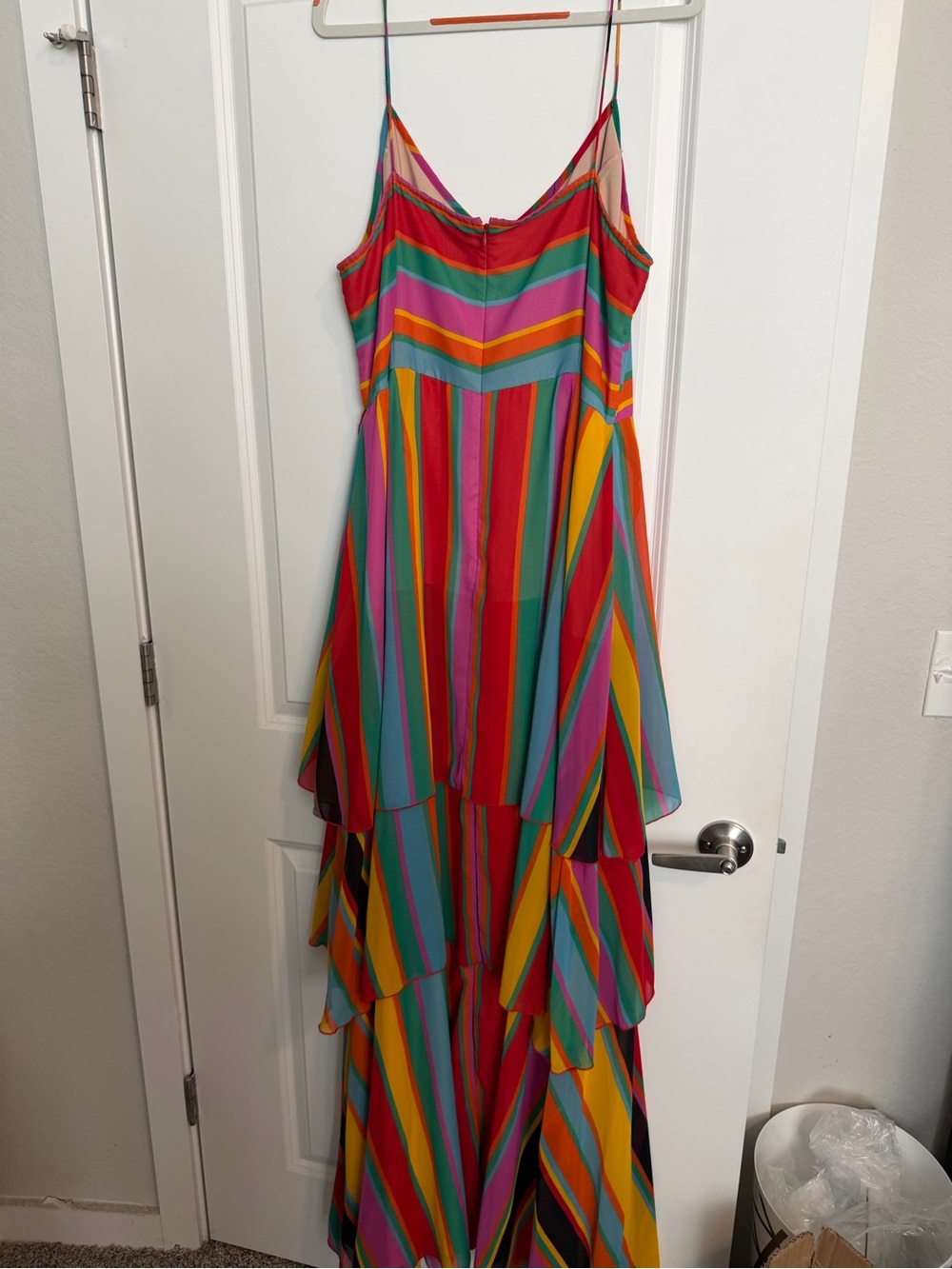 ASOS Multicolor Striped High-Low Maxi Dress